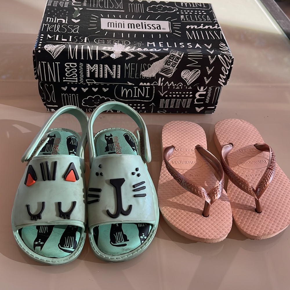 Bundle of Mini Melissa and Havaianas sandals